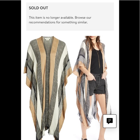 Ruana Kimono Treasure and Bond Vertical Stripe - Picture 2 of 4